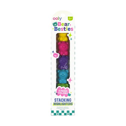 Ooly Bear Besties  – Stapelbare markeerstiften (set van 5)