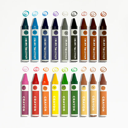 Ooly Color Together Triangle Crayons (18 stuks) – Ergonomische waskrijtjes met huidskleuren