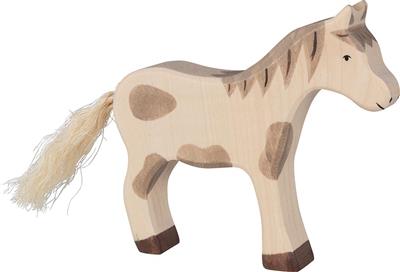 Houten speelfiguur paard Holztiger gevlekt slecht weer vandaag ozosnel