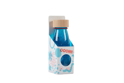 Sensorische fles blauwe glitters