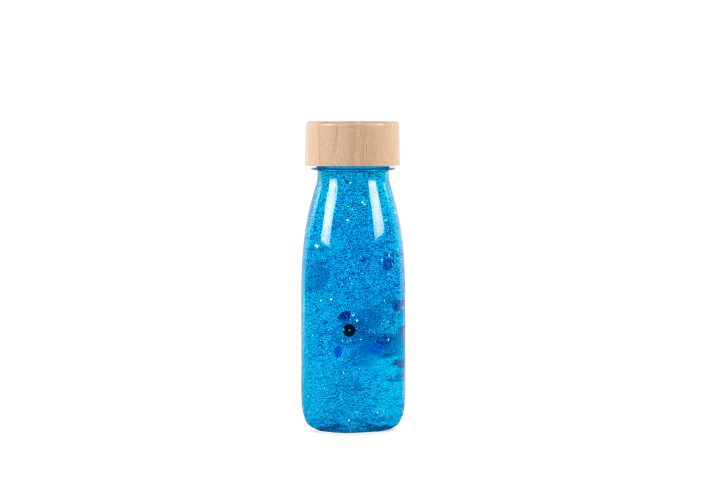 Sensorische fles blauwe glitters