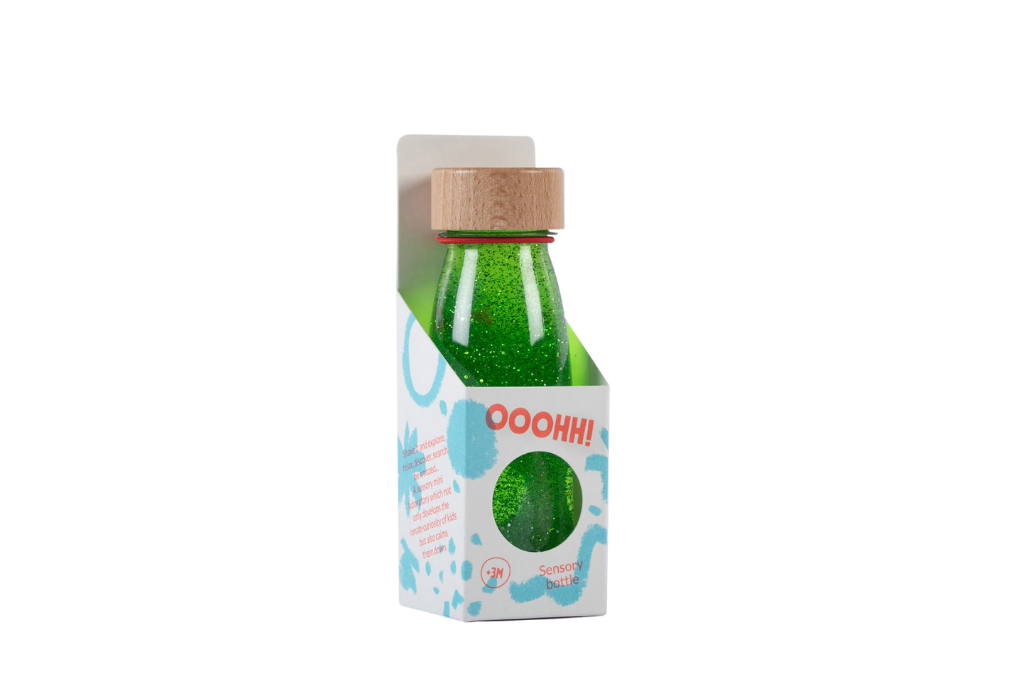 Sensorische fles groene glitters