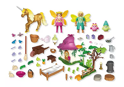Playmobil Gezellig sprookjeshuis met gouden eenhoorn en stal