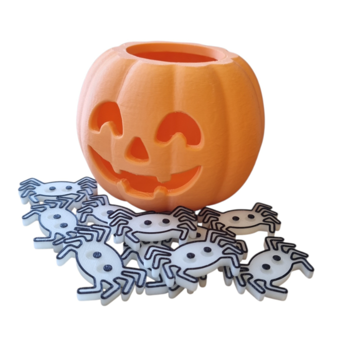 Kiddi Halloween Pompoen potje met spinnen