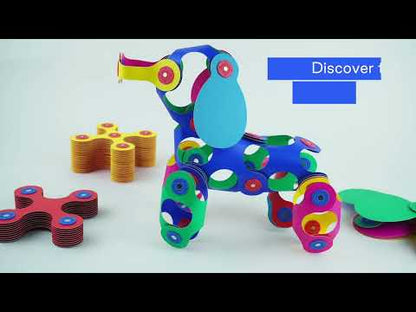 Clixo magnetisch bouwspeelgoed 42-delige regenboog set