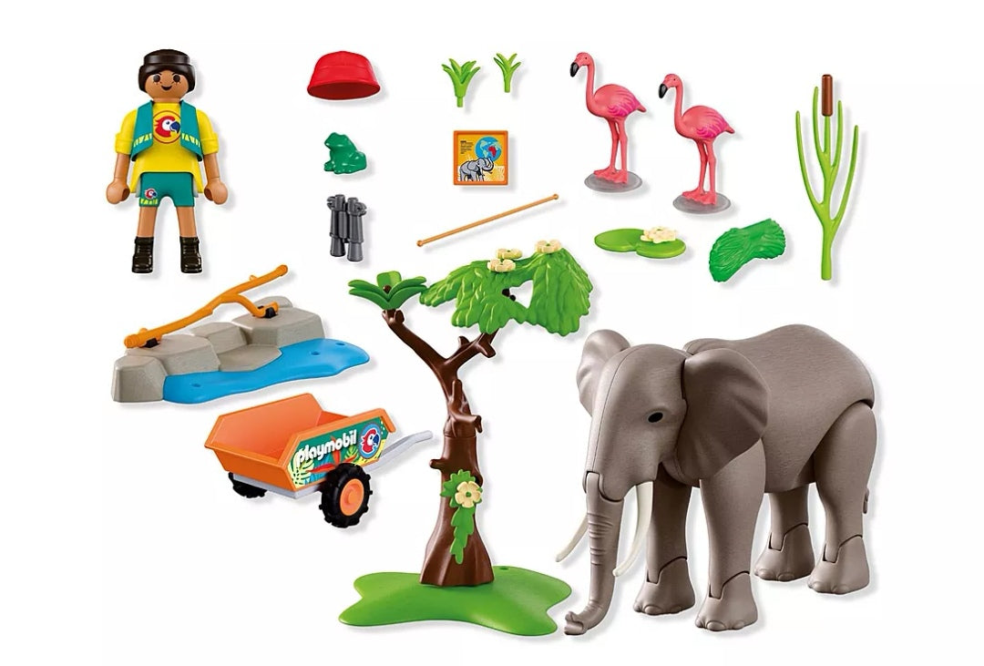 Playmobil Olifant met dierenverzorger