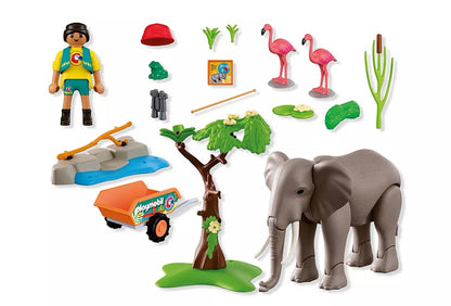 Playmobil Olifant met dierenverzorger