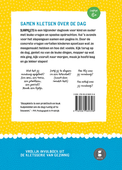 Slaapklets Deel 2 - dagboek voor het slapengaan