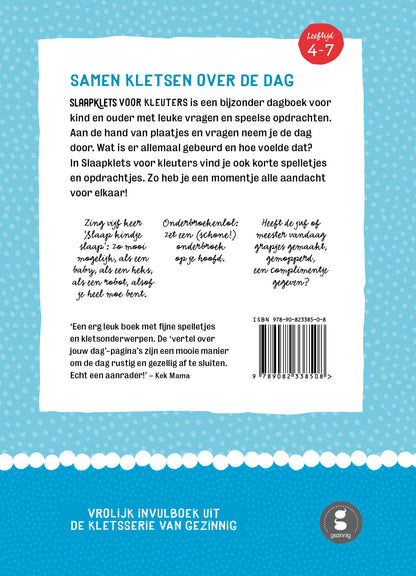 Slaapklets voor kleuters - dagboek voor het slapengaan