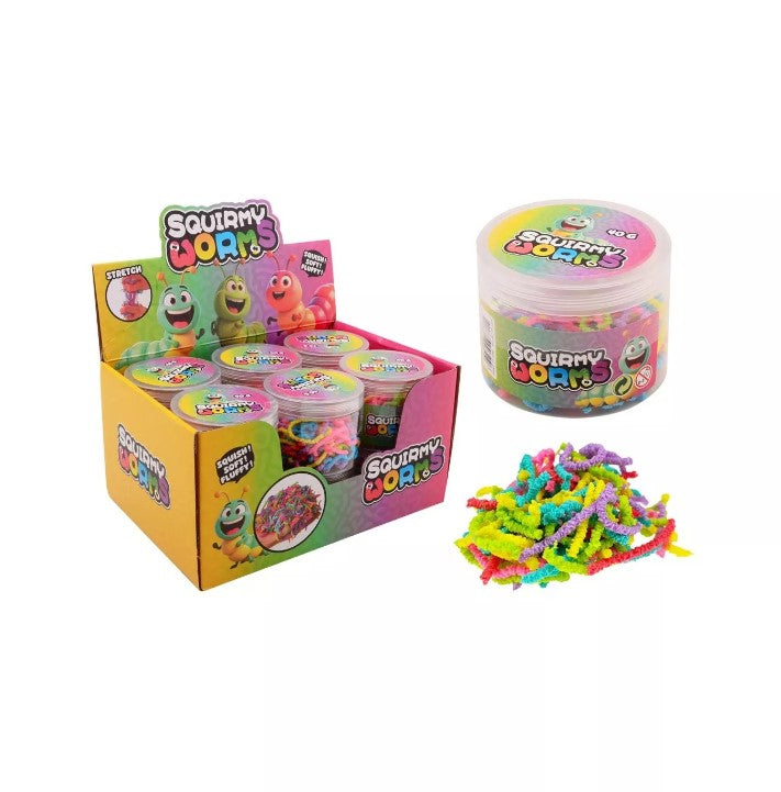 Squishy Regenboog Wormen - Mix Kleuren (pot)