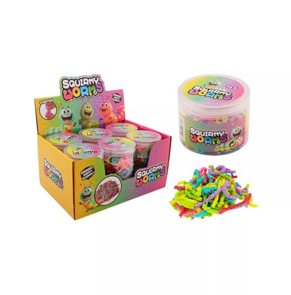 Squishy Regenboog Wormen - Mix Kleuren (pot)