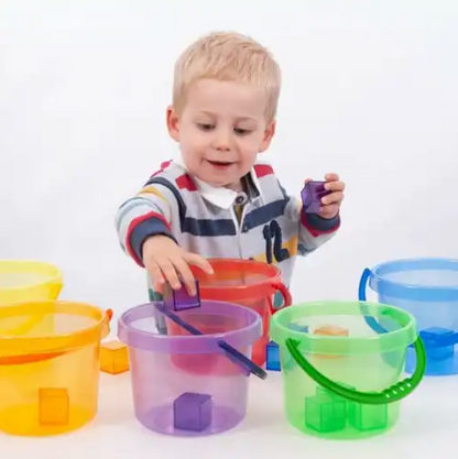 Tickit® Doorschijnende Kleurrijke Emmers (6 stuks)