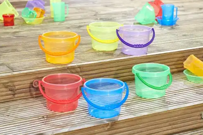 Tickit® Doorschijnende Kleurrijke Emmers (6 stuks)
