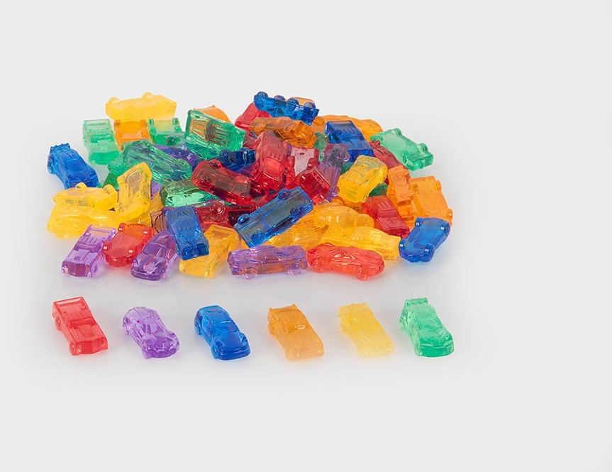 Tickit® doorschijnende gekleurde auto's (72 stuks)