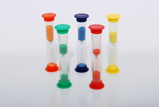 Tickit®  Zandtimers (set van 5) – Kleurrijke zandlopers voor tijdsbesef, concentratie en zelfstandig leren