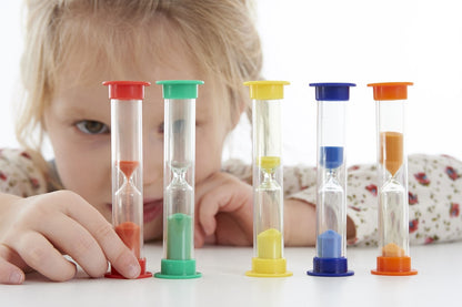 Tickit®  Zandtimers (set van 5) – Kleurrijke zandlopers voor tijdsbesef, concentratie en zelfstandig leren