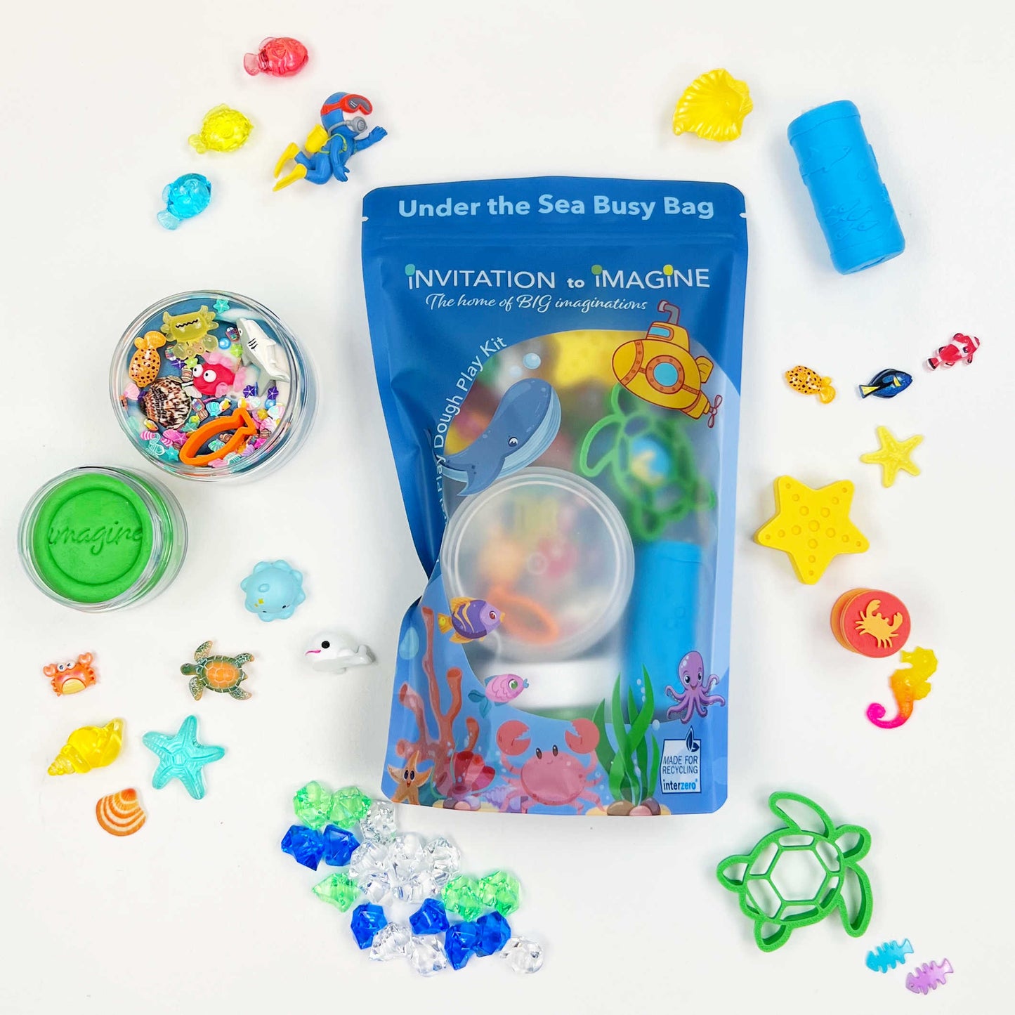 Under the Sea Busy Bag – Sensorische speelset met natuurlijke speelklei