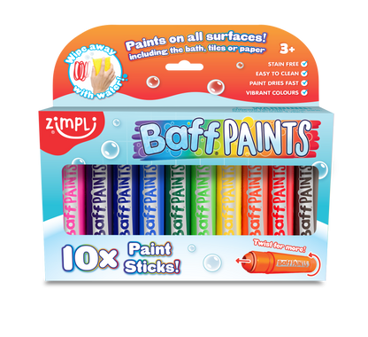 Verfstiften voor in bad en op papier Zimpli Kids Happy Plays