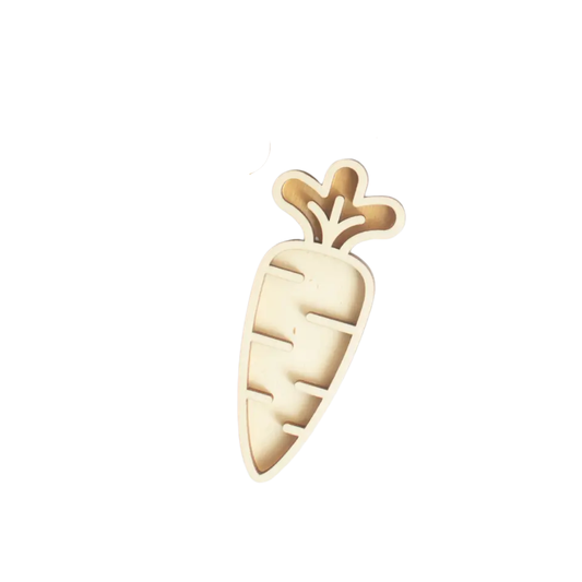 Houten vulvorm wortel
